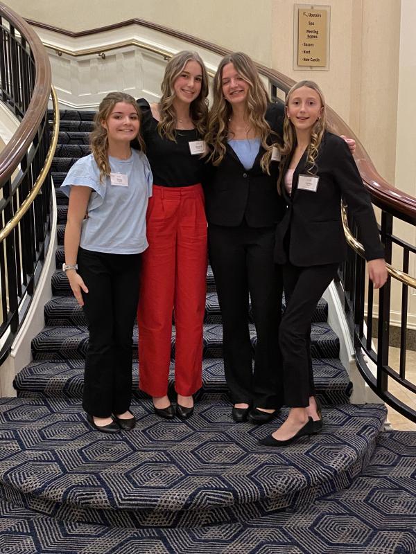 The second-place administrative support team from Mariner Middle comprises (l-r) Daisy Hughes, Bianca Booth, Talli Farjon and Linley Draper.